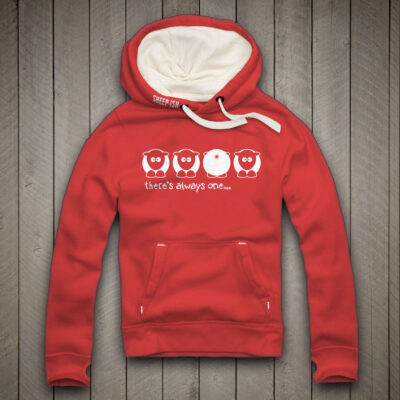Sheep-ish ® Clothing ‘There’s Always One’ Bum Hoodie Red
