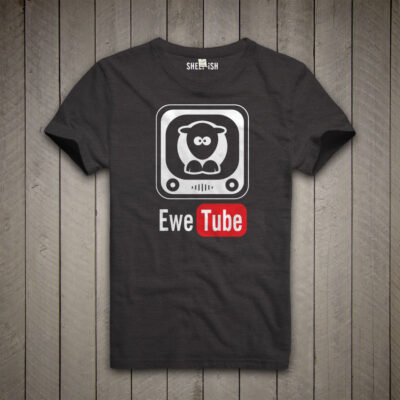 Sheep-ish ® ‘Ewe Tube’ Recycled/Organic T-shirt Black