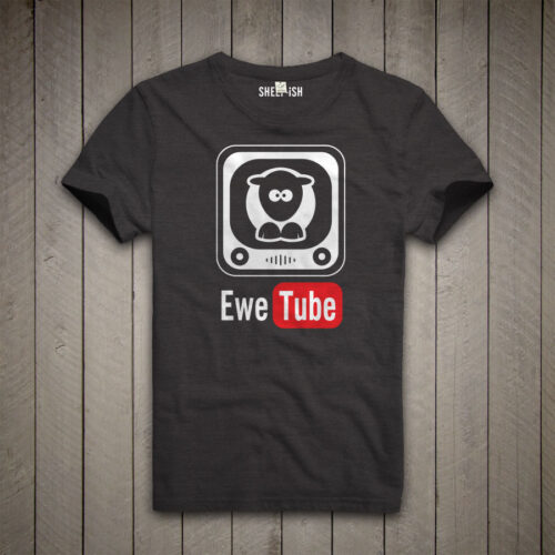 Sheep-ish ® ‘Ewe Tube’ Recycled/Organic T-shirt Black